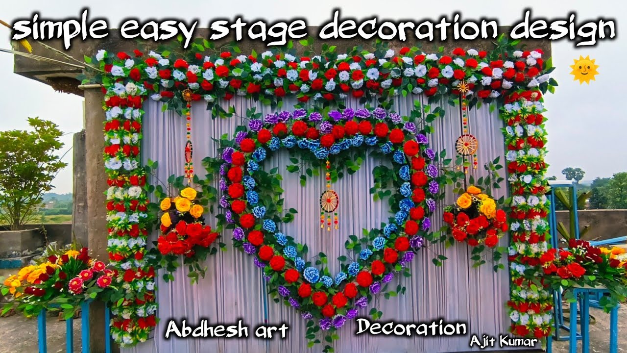 Simple & easy stage decoration design. आसान तरीके से स्टेज सजाना सीखे। Abdhesh art decoration. 🔥🌞🤑