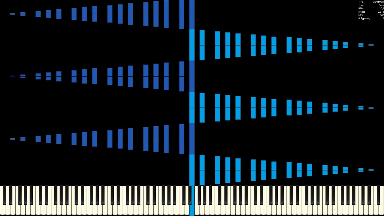 Ultralight MIDI Player. Black MIDI: SOJRTSS but it's left and right (4,000,440 notes)