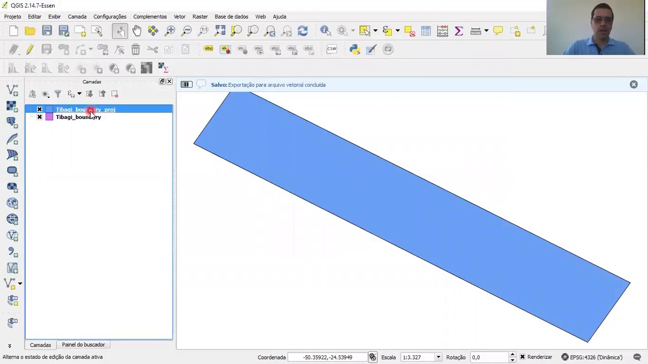 Alterando o sistema de coordenadas de Lat/Long para UTM no QGIS