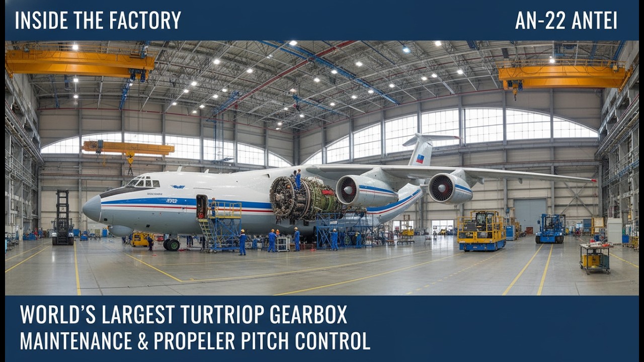 Inside the Factory: An-22 Antei World's Largest Turboprop Gearbox & Propeller Pitch Control