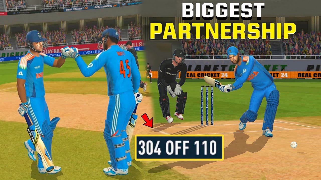 Biggest Partnership Ever😱 | Champions Trophy 25🏆 | IND vs NZ | Real Cricket 24