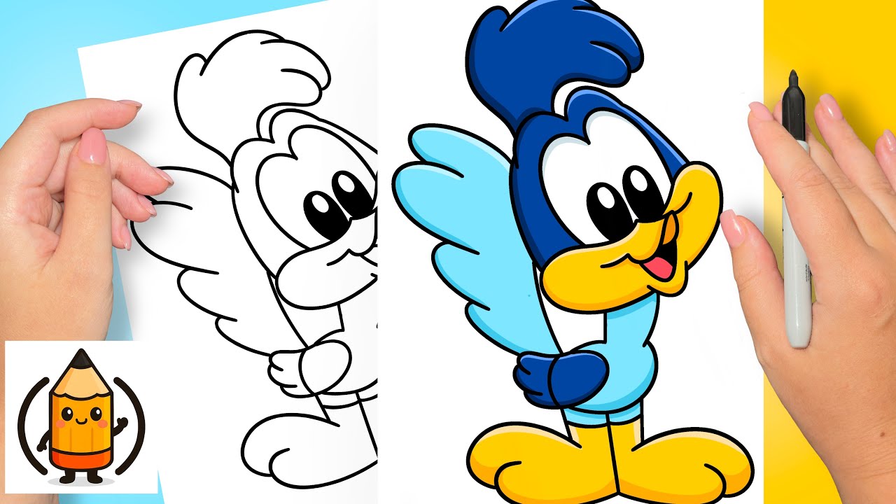 How To Draw Road Runner | Looney Tunes