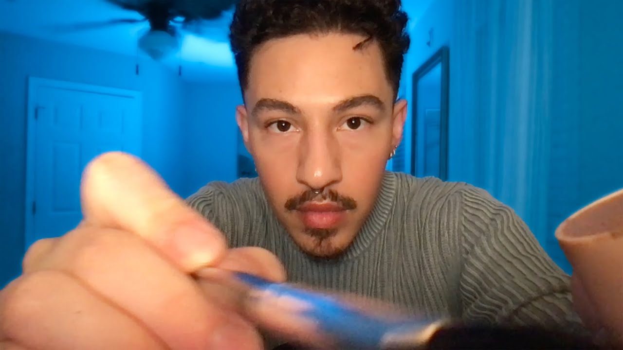 ASMR Fast & Aggressive Makeup Application | Super Crispy, Up Close Whisper, Brushing & Tingles