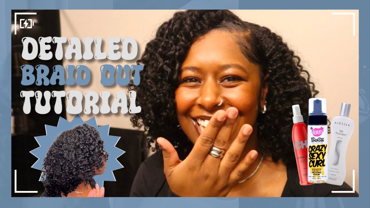 DETAILED BRAID OUT TUTORIAL ON BLOW DRIED NATURAL HAIR | views from vay