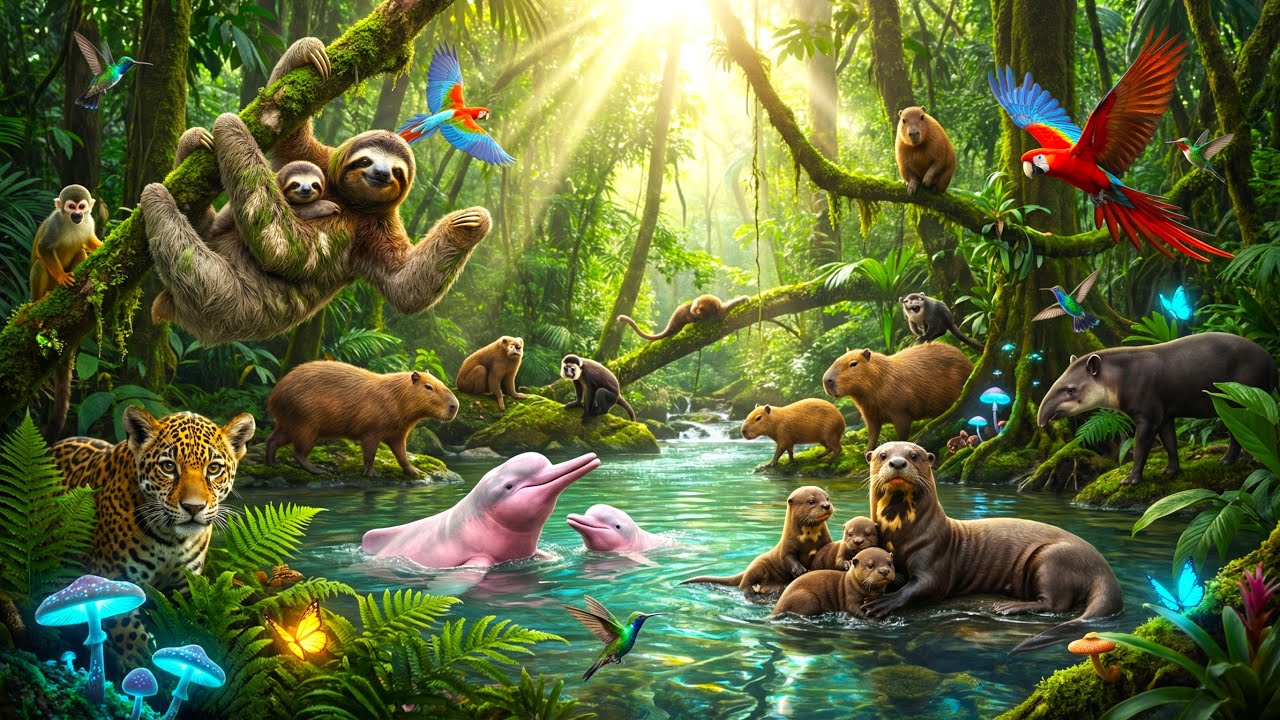 Virtual Walk in the Amazon Pink Dolphins 🐬  Deep Sleep (No Music)