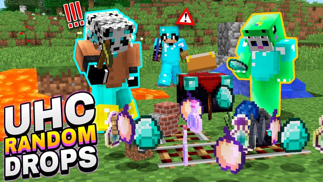Minecraft UHC pero TODOS LOS DROPS SON RANDOM!! (Y HAY UN HACKER XD)