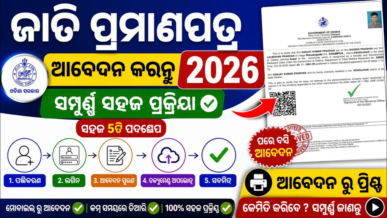 Urgent Caste certificate apply 2026