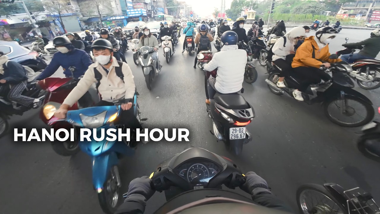 Hanoi Morning Rush Hour Chaos | Real Vietnam Traffic POV