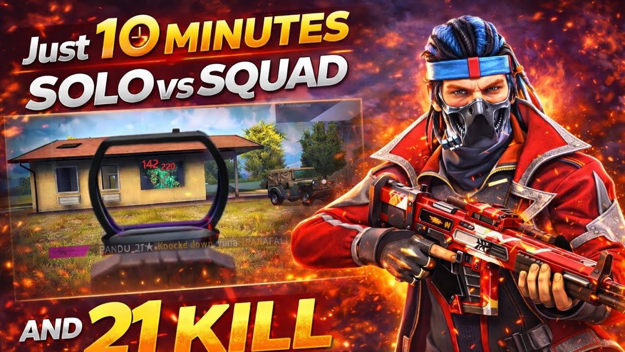 Just 10 minutes & 21 kill in solo vs squad full map gameplay ll PJ GAMER OFFICIAL 🐼 ll