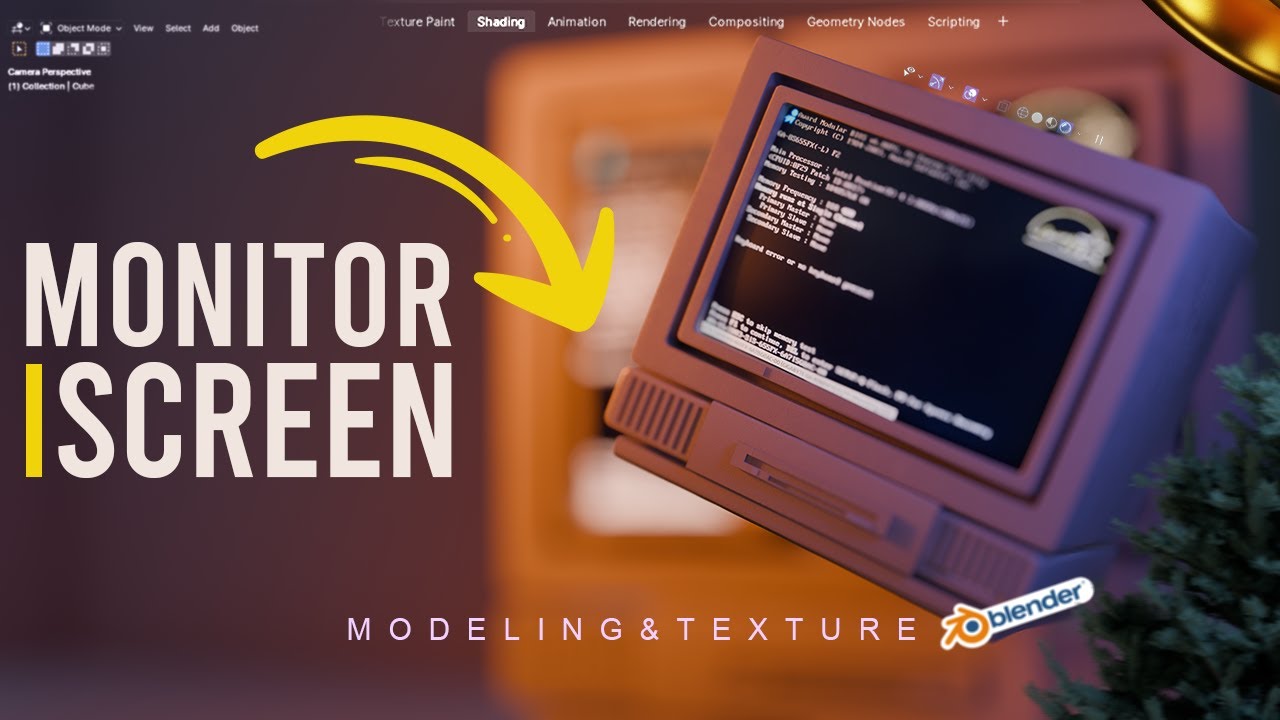 Blender 3D Tutorial: Create Monitor  simple Textures!