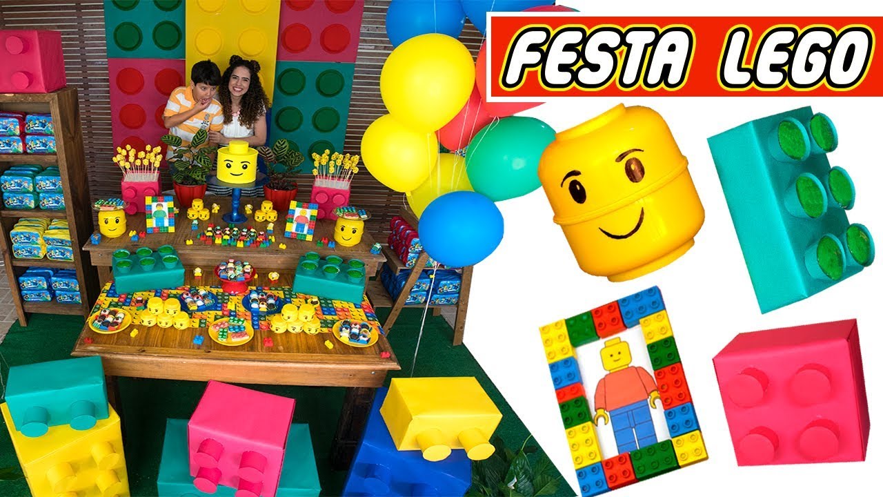 FESTA DE ANIVERSÁRIO LEGO #2: decoração da mesa | Paula Stephânia