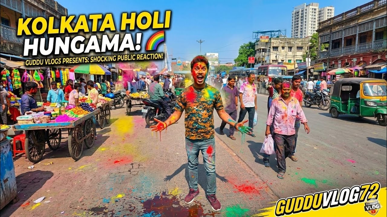 Kolkata holi public reaction vlog video please support my channel my target 1k followers please 🙏 