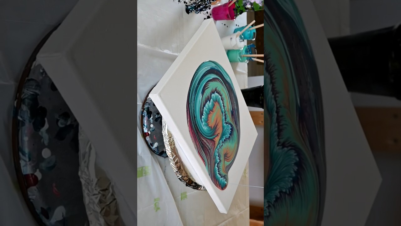 Whispers of a Wild Horse ~ Soothing Split Cup Acrylic Pour 🐎🌬️ #fluidartist #acrylicpouring