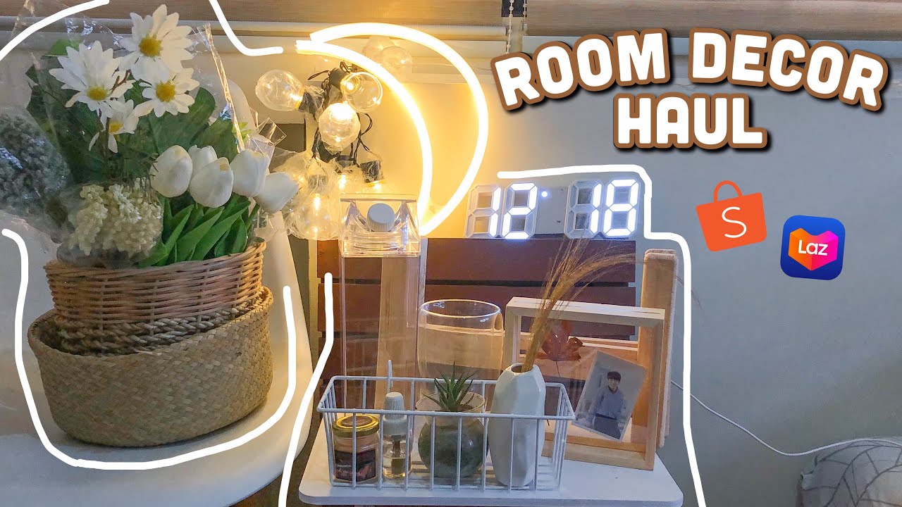 TRENDY & AESTHETIC ROOM DECOR HAUL (korean clock, vintage lights, plantita finds) | liana rose