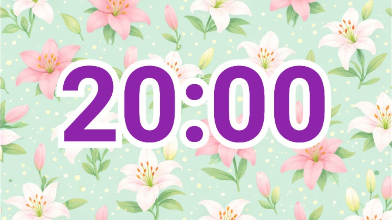 20-Minute Lily Flower Timer | Bright Spring Classroom Countdown