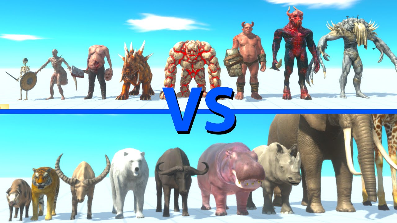 INFERNALS Team vs MODERN MAMMALS Team - Animal Revolt Battle Simulator