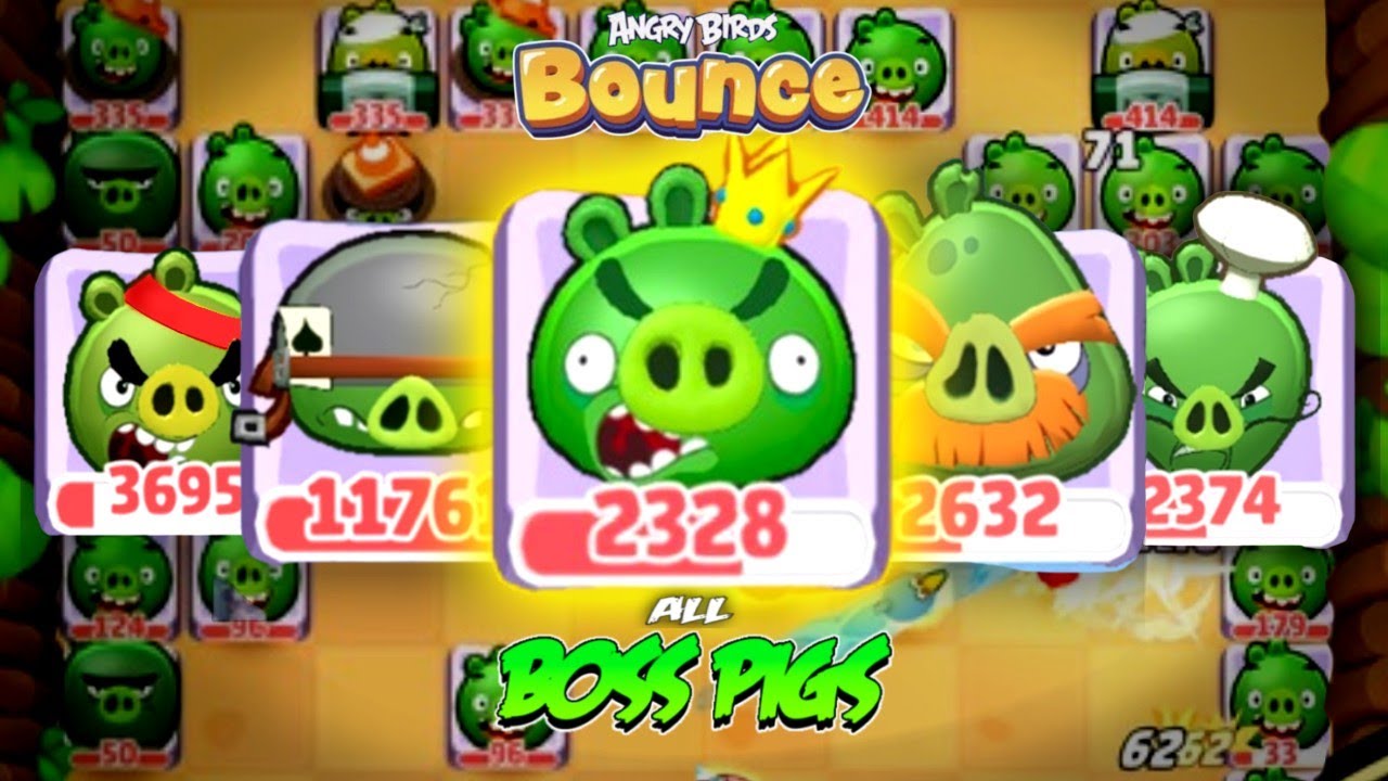 ALL BOSS PIGS BATTLES 💀 | Angry Birds Bounce | Gameplay