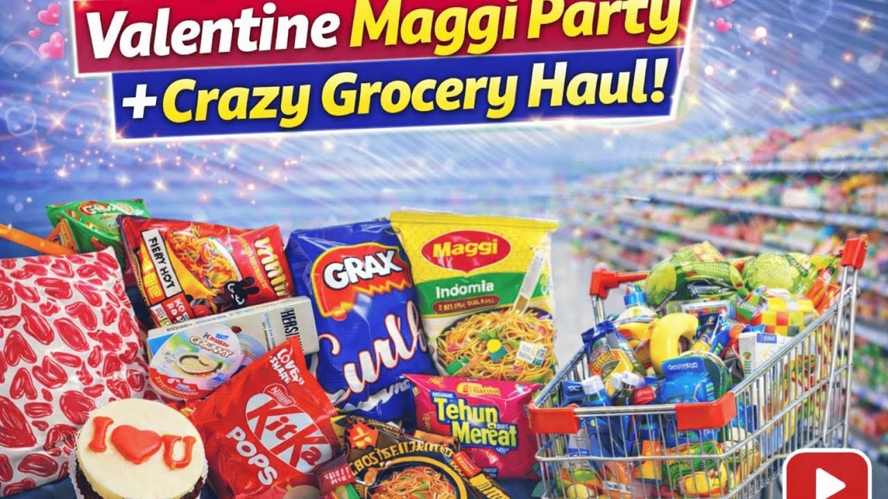 Valentine Maggi Party + Crazy Grocery Haul! 💕🍜 | Gifts, Snacks & Fun Vlog