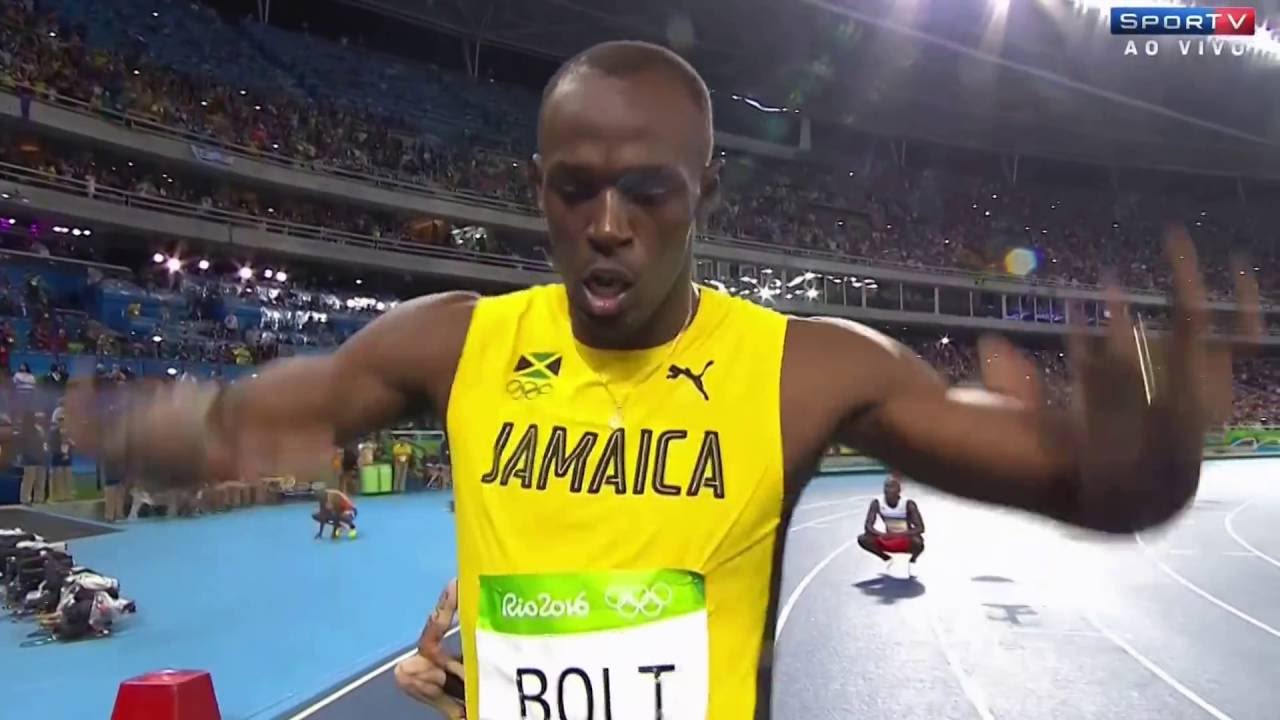 Usain Bolt tricampeão nós 200 metros rasos nas olimpíadas do Rio 2016