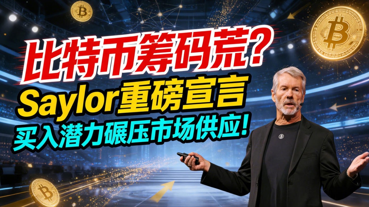 Michael Saylor重磅宣言：Strategy买入潜力碾压市场供应！比特币将面临“筹码荒”？