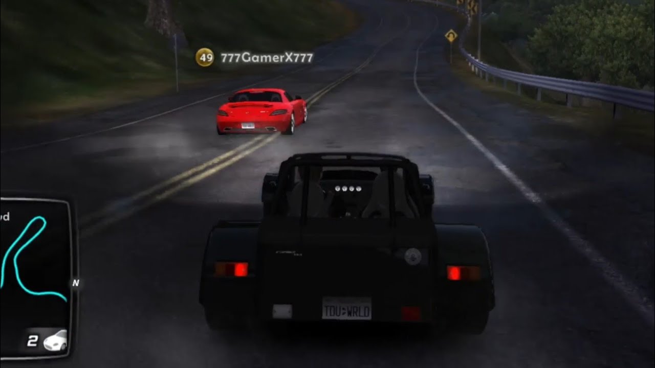 TDU2 Online Race | Caterham CSR Vs Mercedes SLS AMG (TDU World)