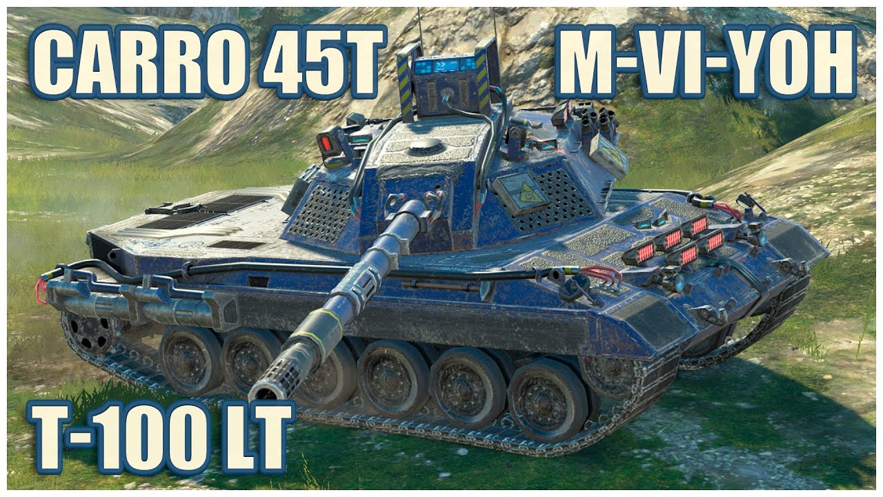 Carro 45t, M-VI-Yoh & Т-100 ЛТ • WoT Blitz Gameplay
