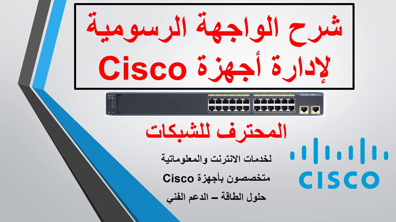 شرح الواجهة الرسومية لادارة اجهزة سيسكو Cisco