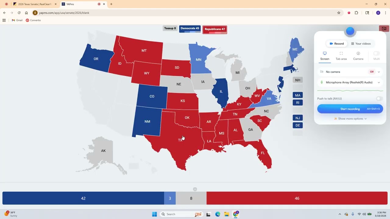 2026 U.S. Senate forecast based on polling!