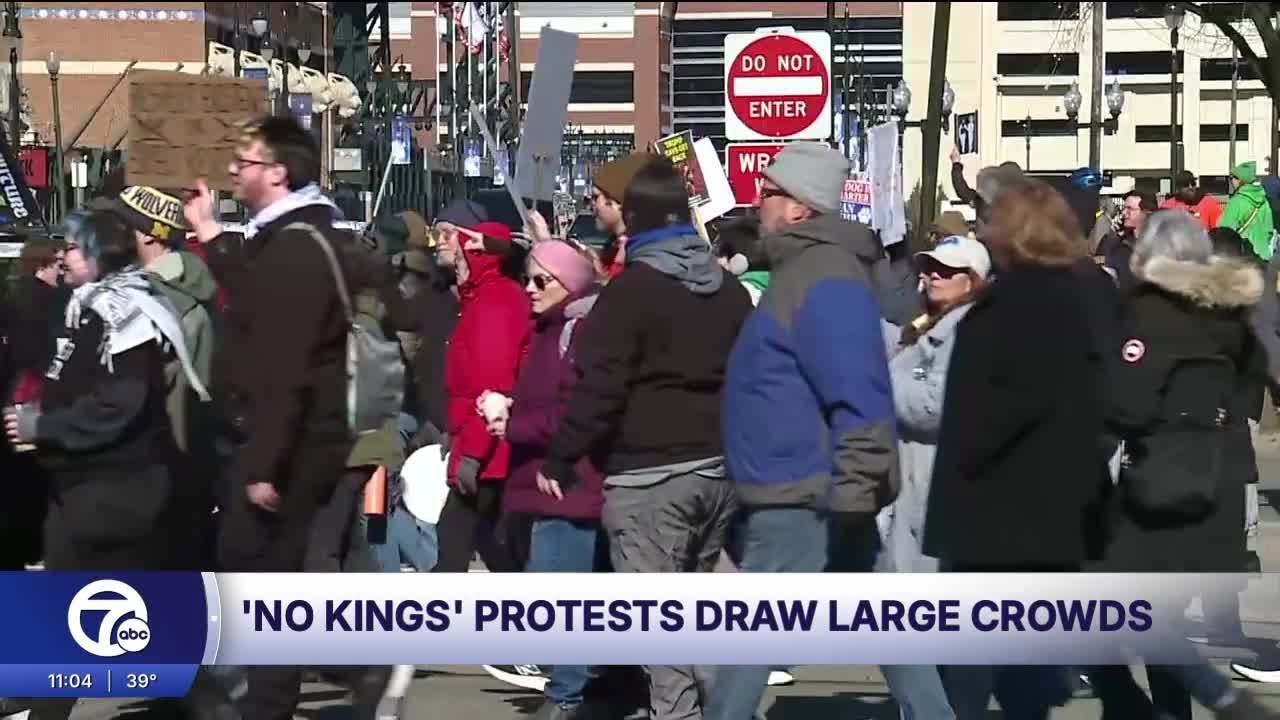 Thousands attend 'No Kings' protests across Metro Detroit