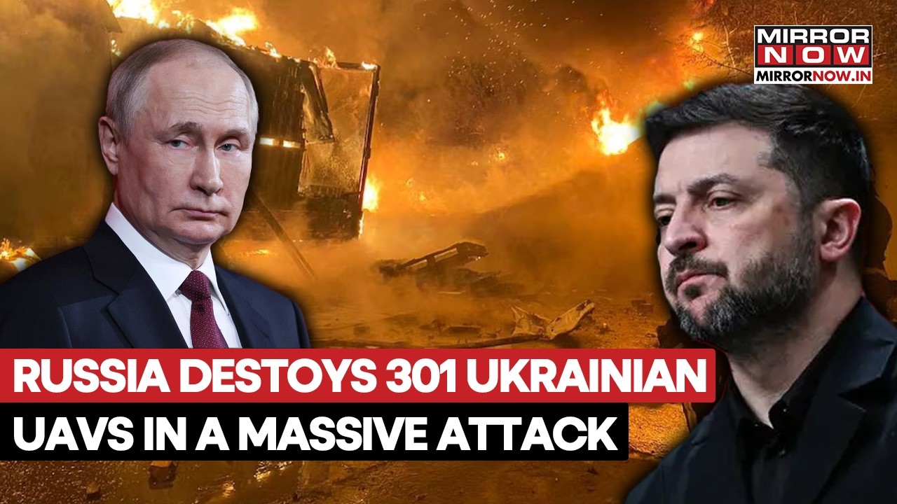 Russia Targets Over 301 Ukranian UAVs In Coordinated Air Defence Blitz | Watch Video