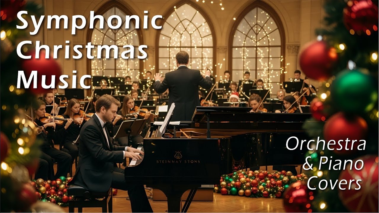 Piano & Orchestra Instrumental Covers of Traditional Christmas Songs🎄Serene, Cozy, Soothing Vibes