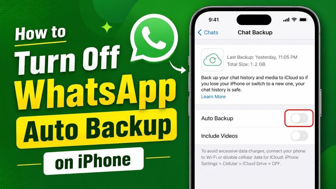 How to Turn Off WhatsApp Auto Backup on iPhone | Stop iCloud Backup Easily | English