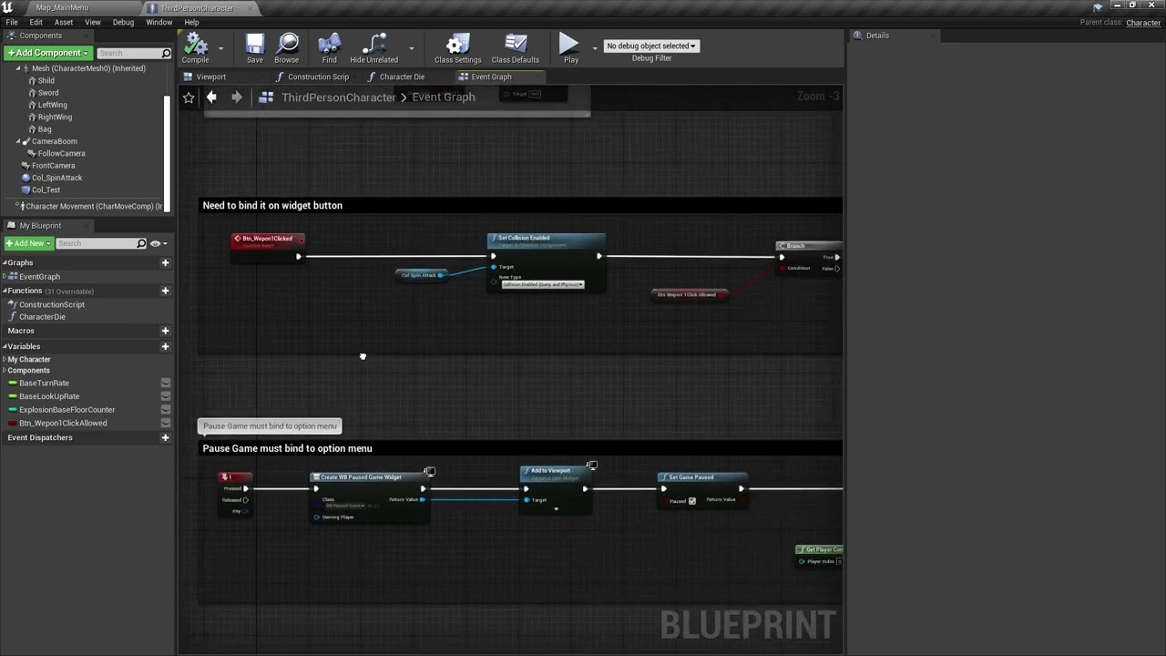 Unreal Engine 5 - Collision enable disable in blueprint