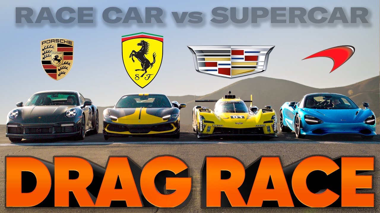 Гонки Cadillac в Ле-Мане: Ferrari 296, McLaren 750S, 911 Turbo S — Cammisa Ultimate Drag Race