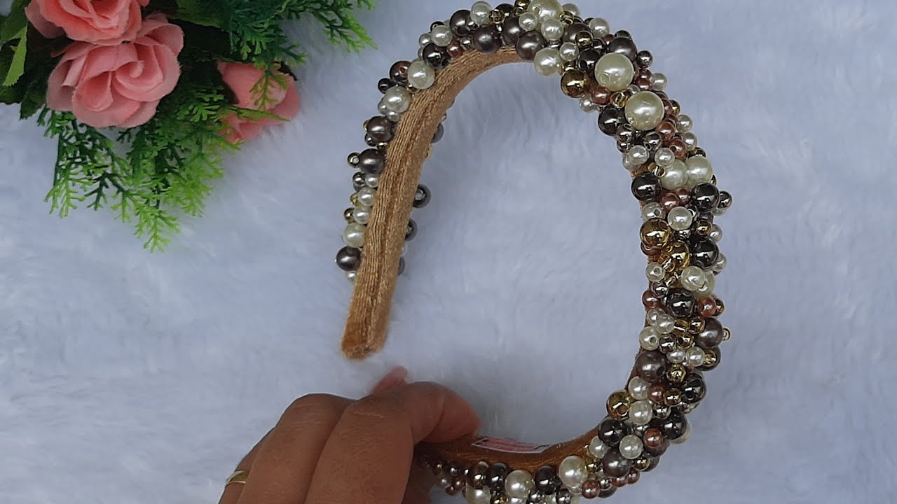 Aprenda à fazer tiara de pedrarias luxo