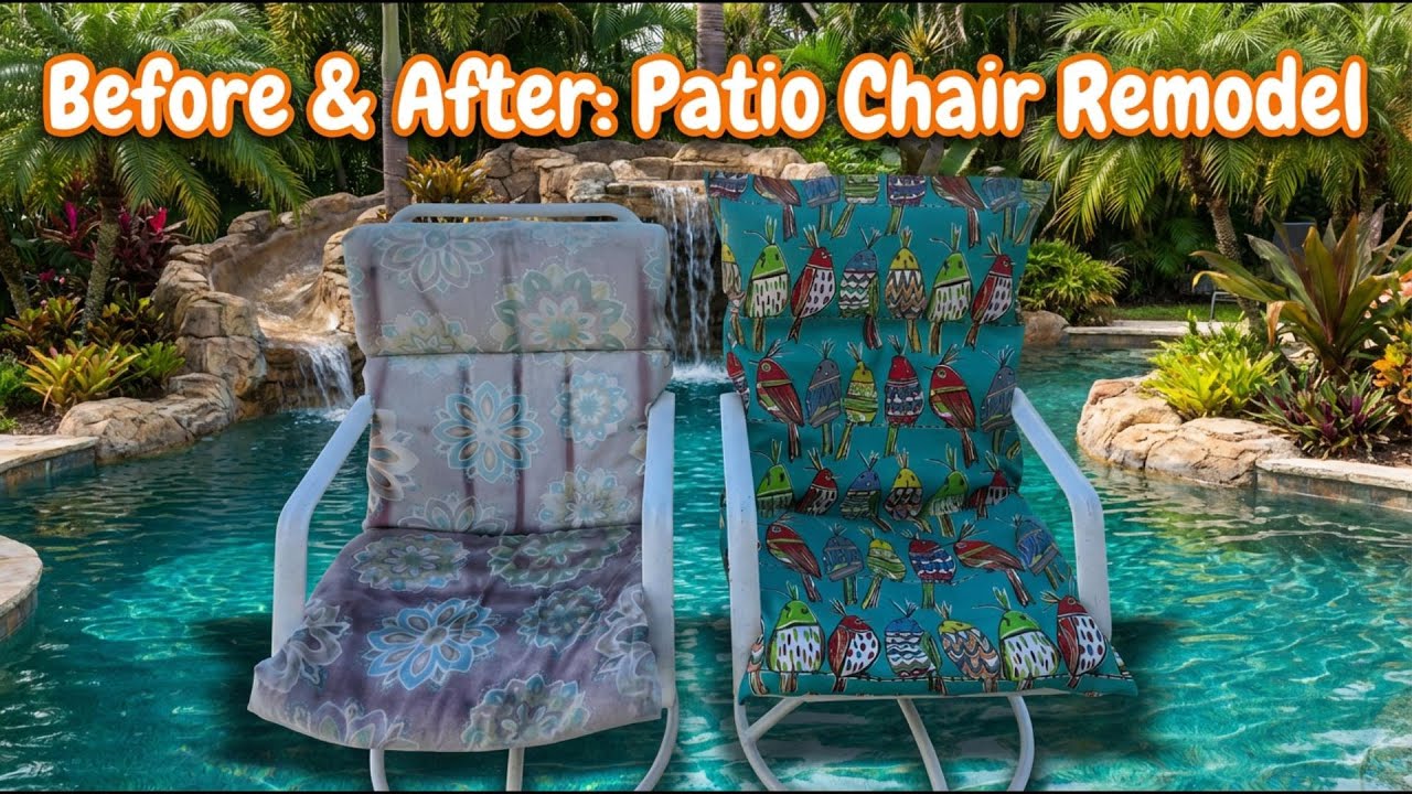Reupholster Your Patio Cushions at Home | Budget DIY #patio #sewing #upholstery #diy