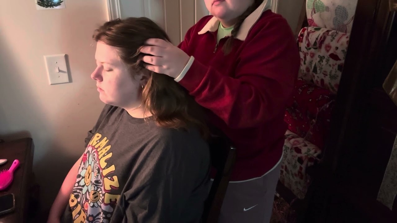 ASMR | head, neck, and back massage with hairbrushing 🪩🎄🎀⭐️