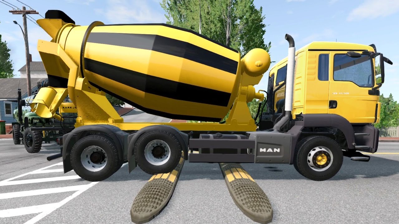Trucks and Cars Vs Speedbumps in BeamNG.drive #1