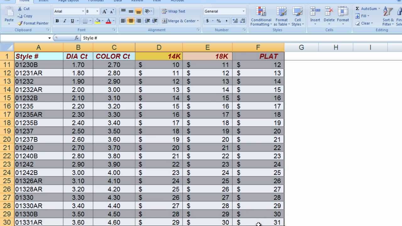 convert excel to web page