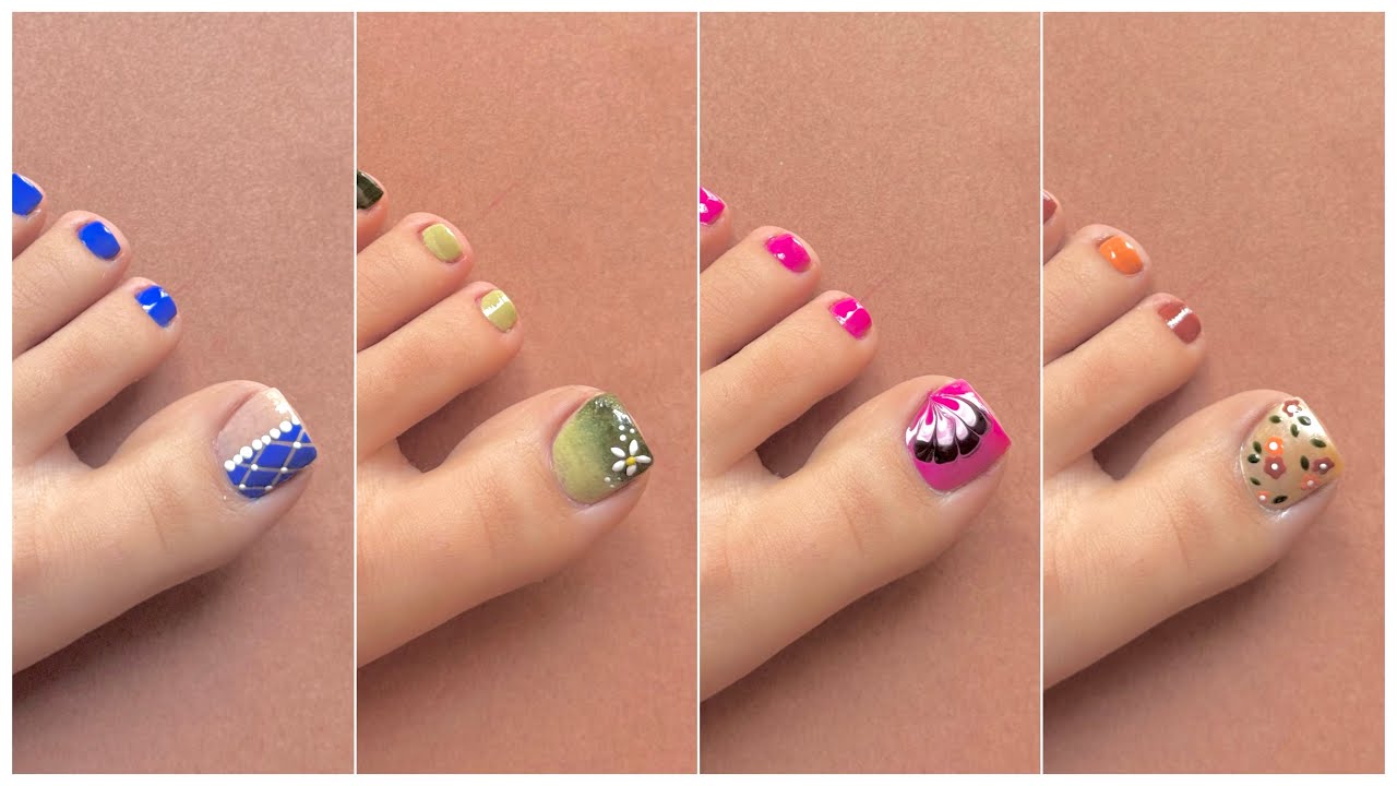 Easy toe nail art design for beginners || Simple toe nail art designs 2025