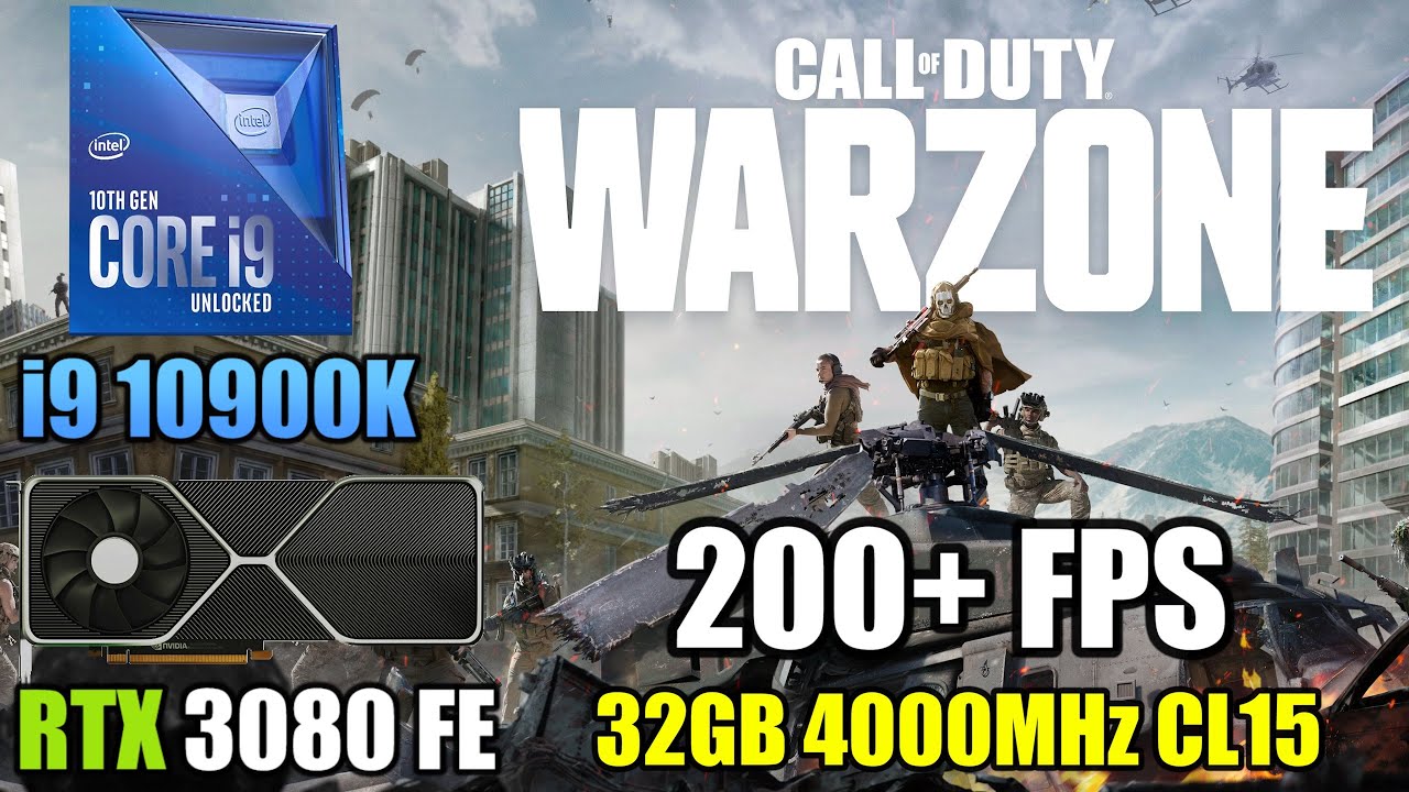 Warzone : i9 10900K 5.2GHz + 32GB 4000MHz CL15 + RTX 3080 | 1080p Low Settings | 200+ FPS | Season 1