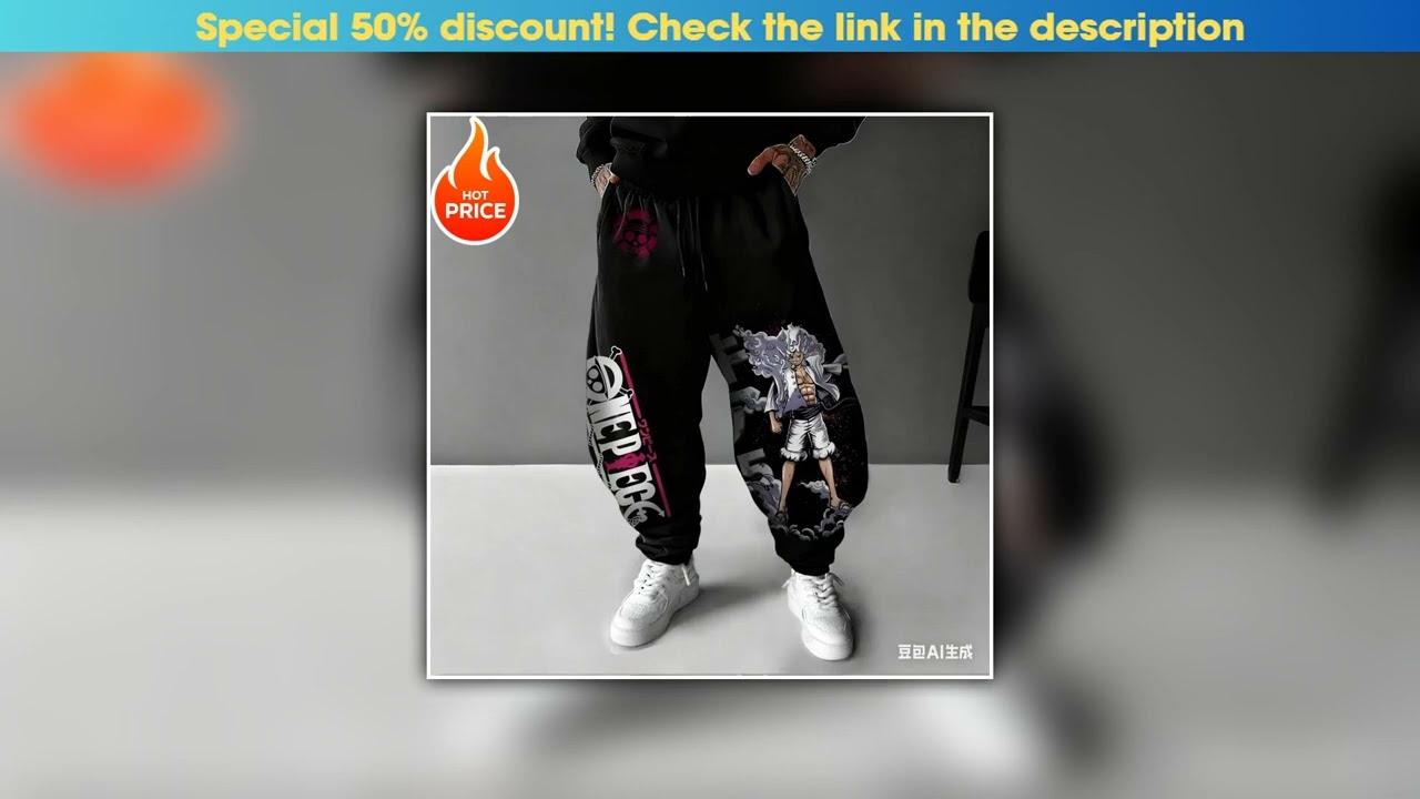 Review Luffy Anime Men's Harajuku One Piece Winter Cotton Pants Streetwear Fashion Women's Casual C