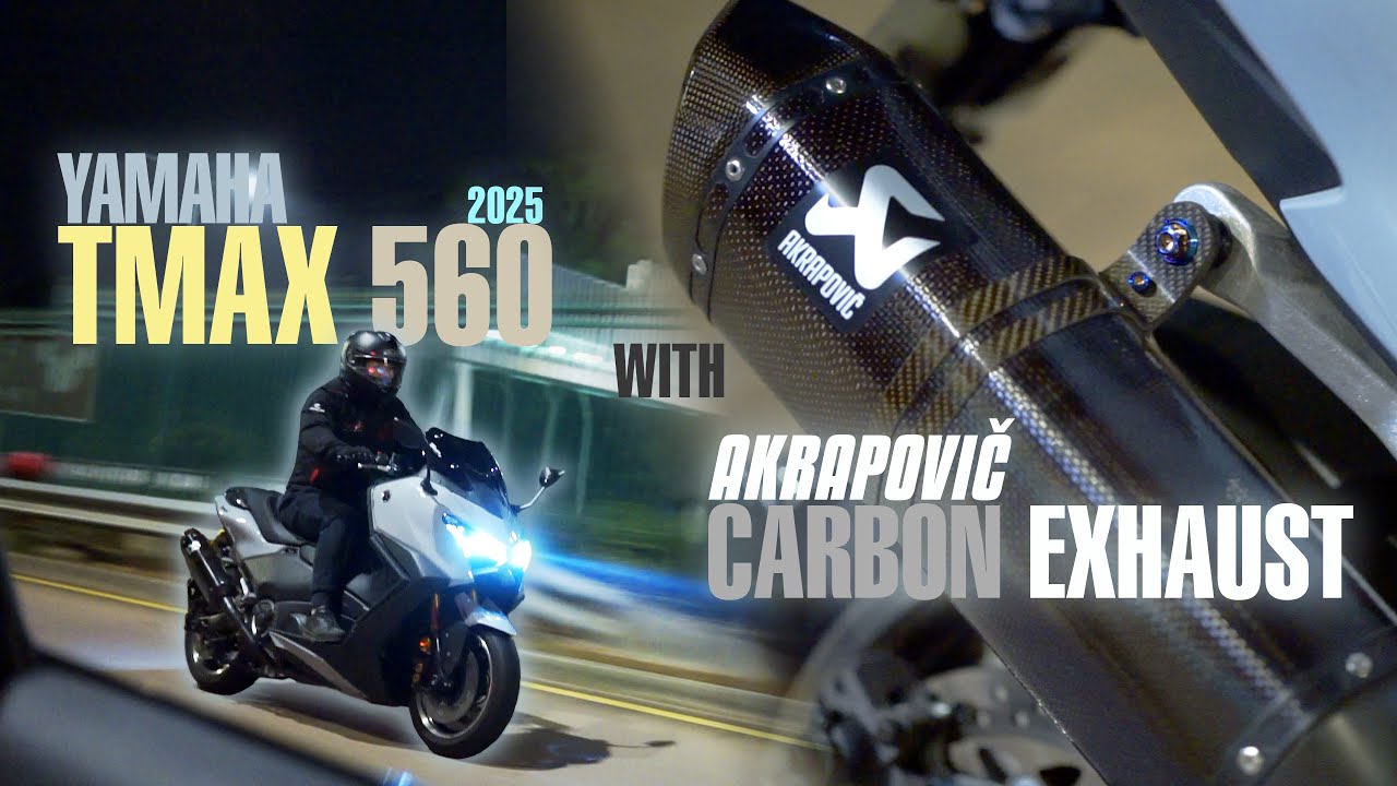 Yamaha TMax 560 2025 with Akrapovic  Carbon Exhaust (Driving Sound Samples)
