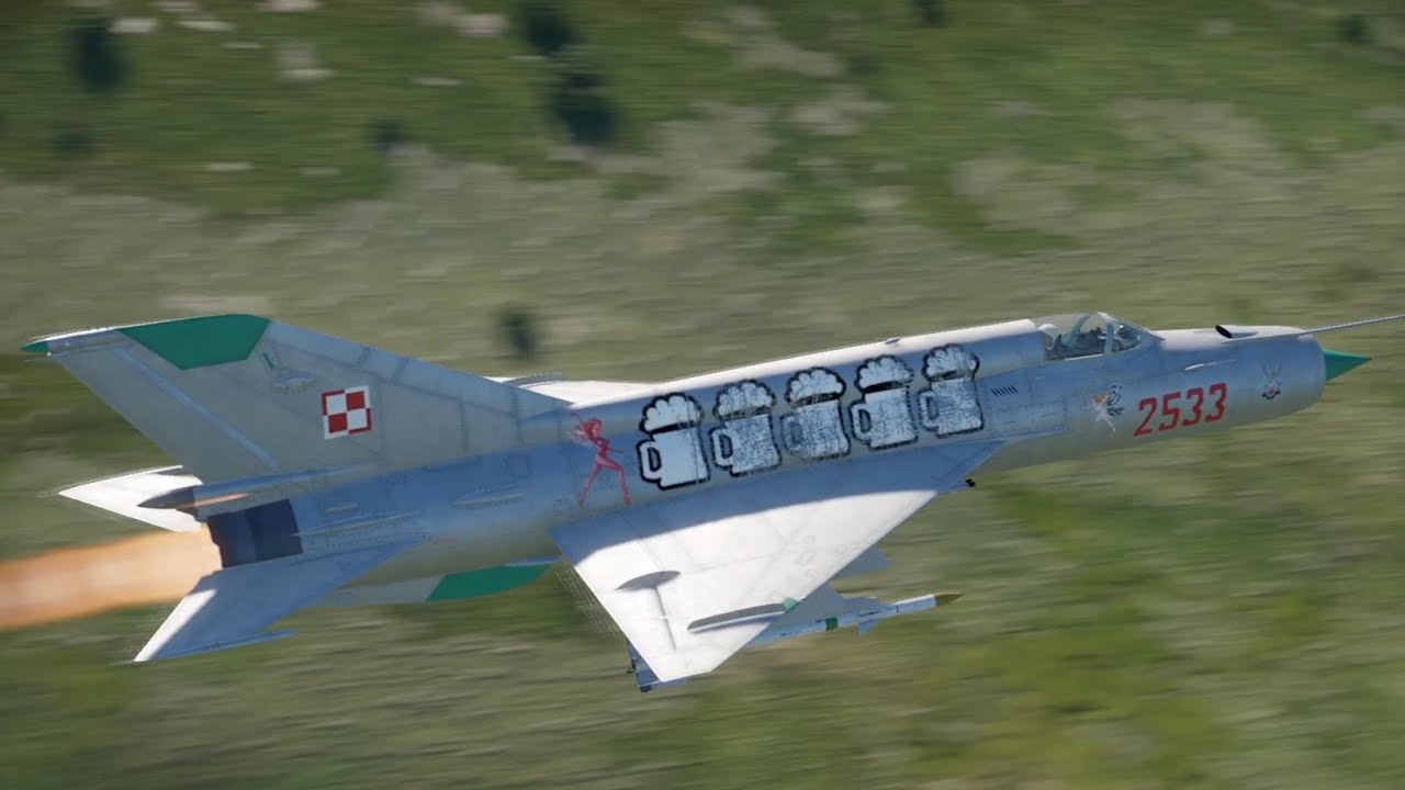 MIG-21S vs Harrier GR-1 above the enemy base