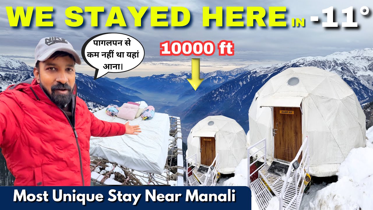 पागलपन से कम नहीं था यहां आना😰Day-2 winter himachal in CAMPER VAN-Best Stay in MANALI#naggarcastle