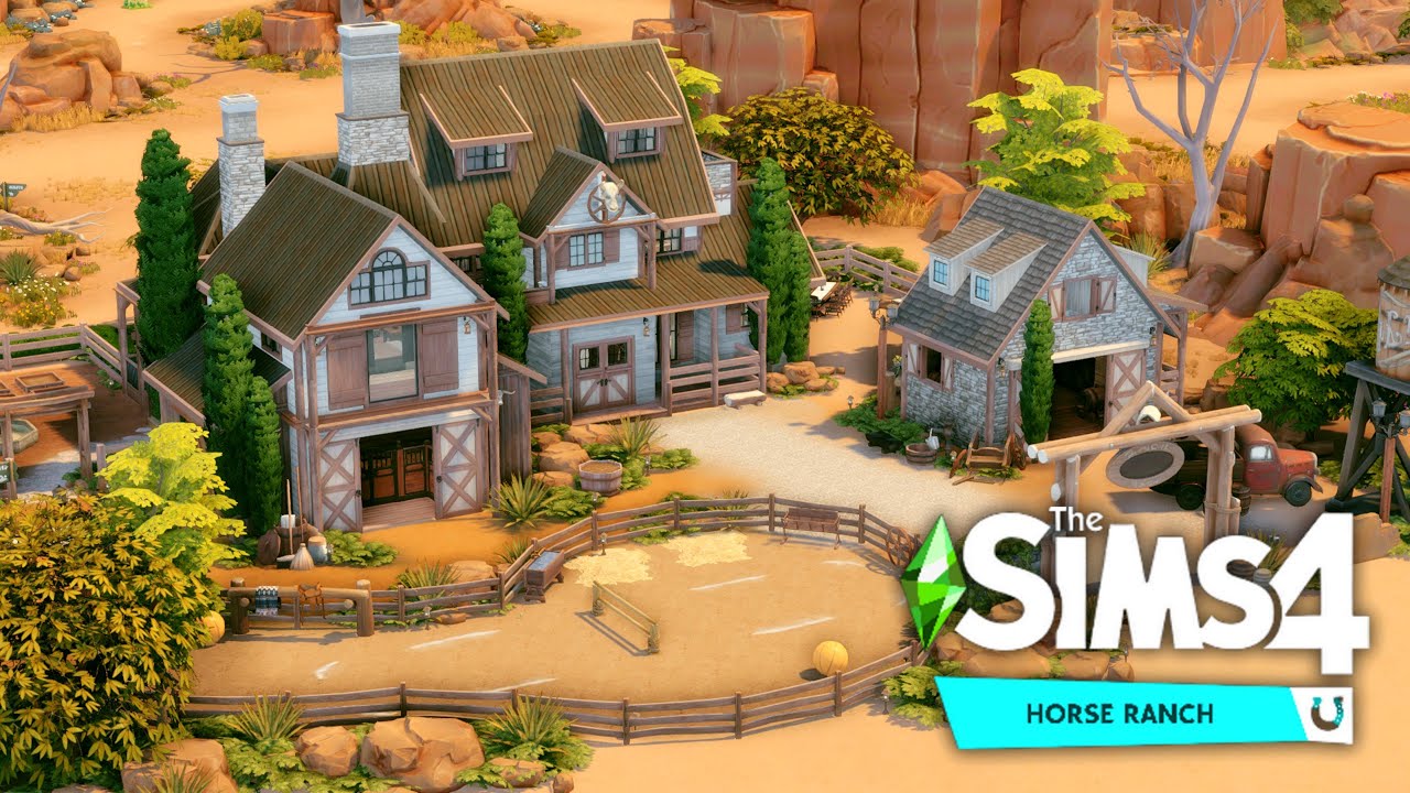 Family Horse Ranch || (no CC) The Sims 4 Speed Build #EApartner #Sims4HorseRanch