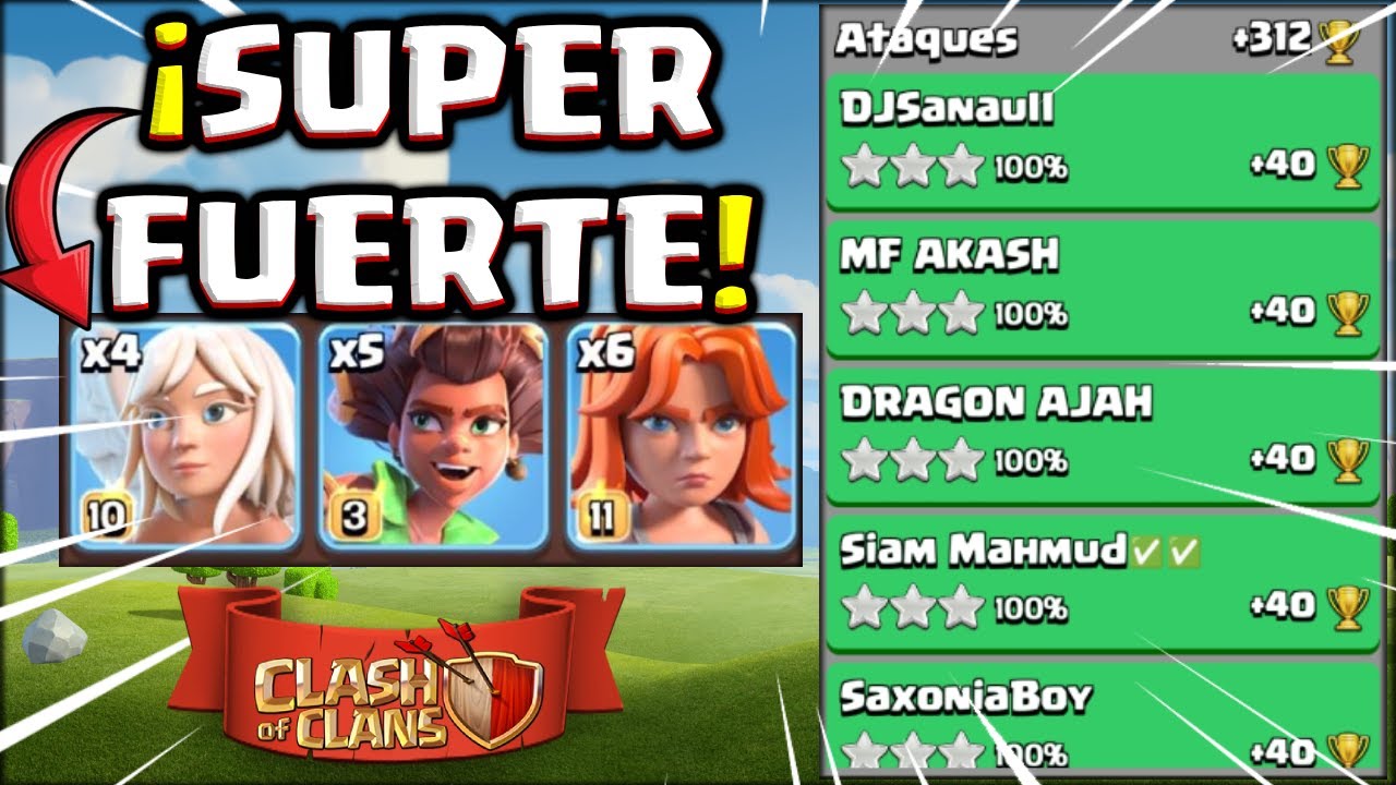 DOMINA El Meta FÁCIL❗ ejército de Druidas Salvajes en Clash Of Clans (Ataques en Leyenda)