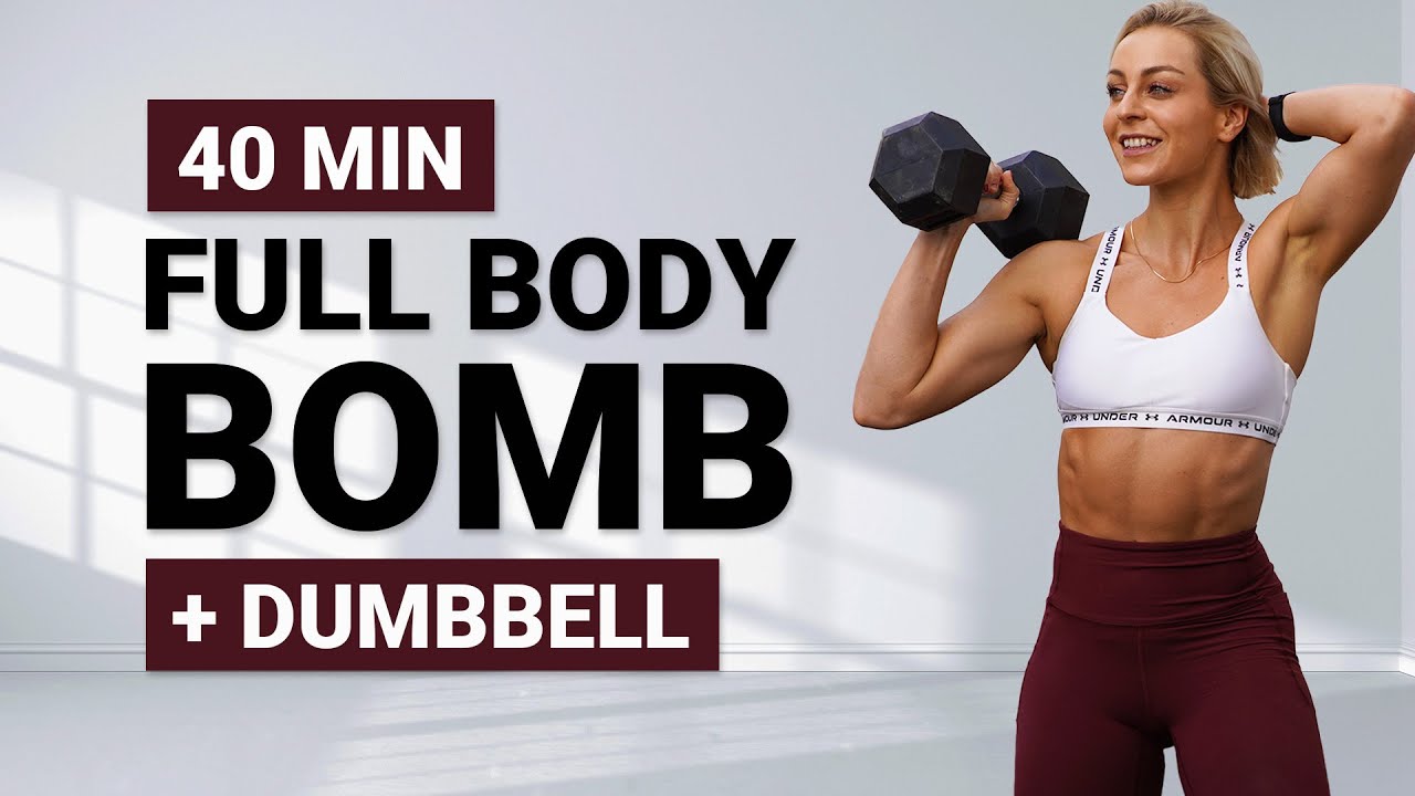 40 MIN FULL BODY BOMB WORKOUT | 1x Dumbbell | Unilateral | Strength + Conditioning | Super Sweaty