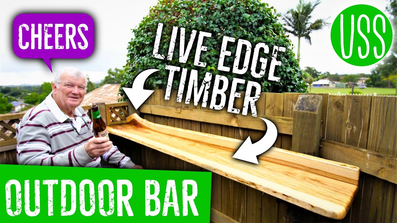 Beautiful Live Edge Timber Outdoor Bar: Built For DADS!