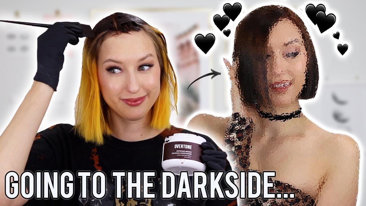 BLONDE to BRUNETTE hair transformation | OVERTONE Espresso Brown